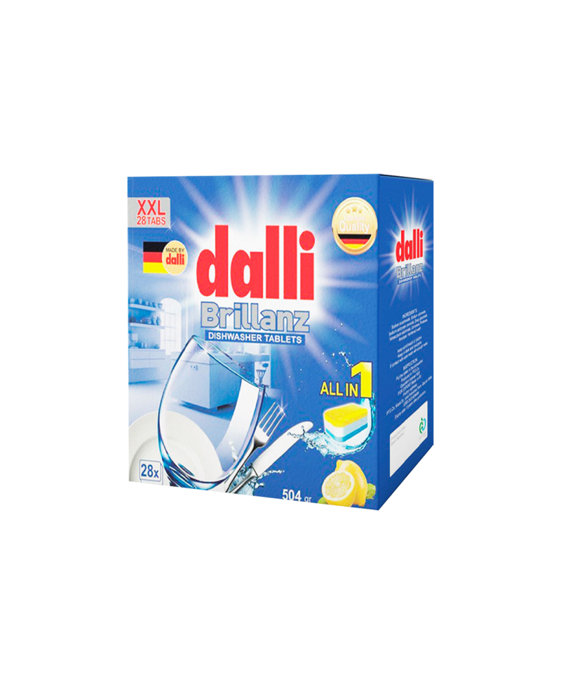 قرص ماشین ظرفشویی ۲۸ عددی Dalli با قدرت تمیزکنندگی فوقالعاده